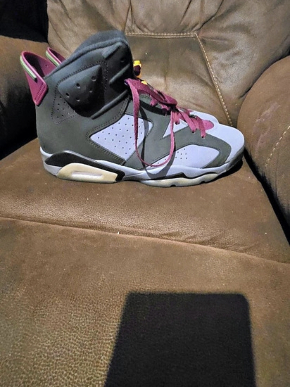 Jordan Air Jordan 6 Retro 'Bordeaux' Gray & Purple US 12 - Picture 4 of 8